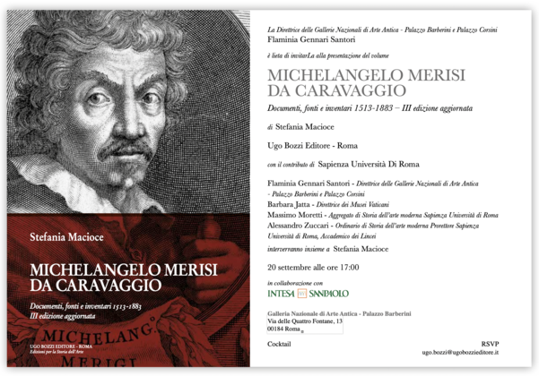 Presentazione del volume: "Michelangelo Merisi da Caravaggio. Documenti, fonti e inventari 1513-1883"